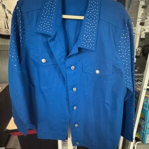 Colleen Lopez Rhinestone denim jacket